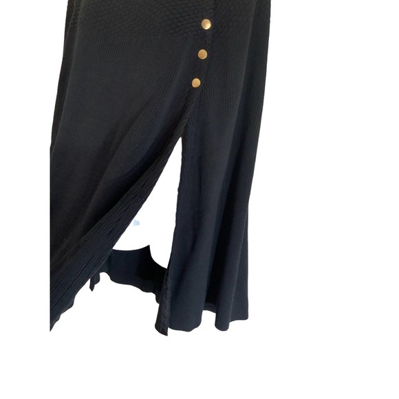 G.I.L.I. Black Snap Closure Mock Neck Cotton Blend Poncho Size XL #1314 - Picture 5 of 6